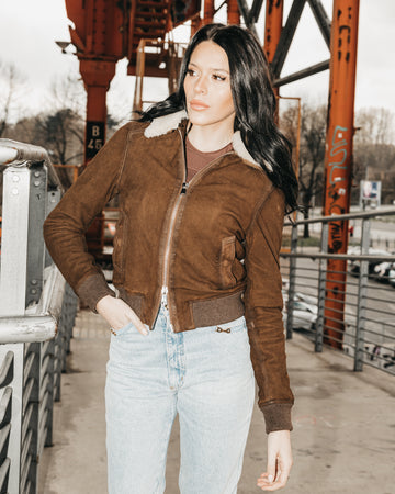 Giubbino in pelle scamosciata DIANA