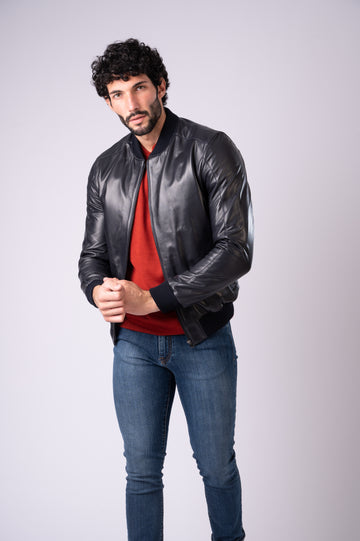 Giubbino in pelle bomber SAL