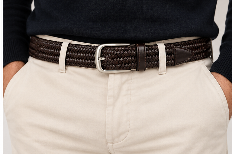 Cintura uomo in pelle  Waxed Elastic