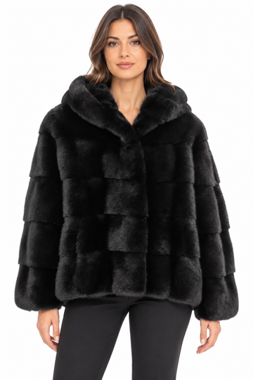 Pelliccia in visone black glama Cirya