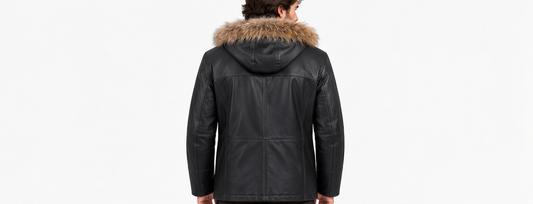 Giaccone in pelle e pelliccia THOMS